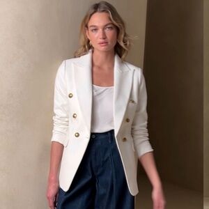 Banana Republic White Blazer with Gold Buttons